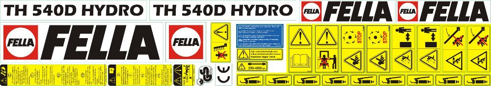 Naklejki Fella TS 320 TH 540 przetrząsarka 315 660 zgrabiarka