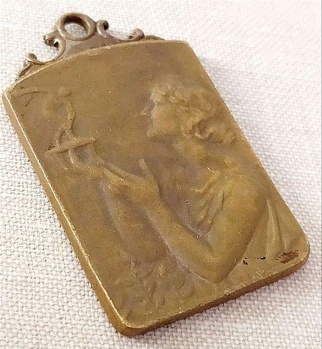 БЕЛЬГИЯ Винтаж спортивный трофей подвеска значок античный спорт приз