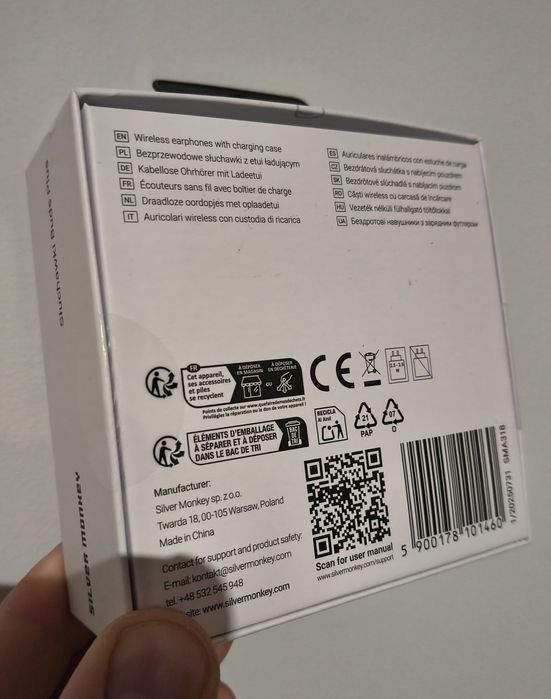 Słuchawki bezprzewodowe silver monkey nowe nie otwierane