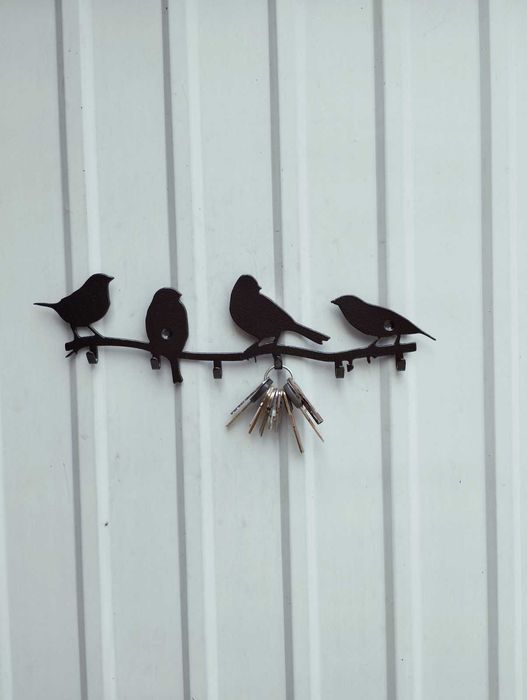 Ключниця з металу чотири птахи на гілці, ключница, вішалка для прикрас