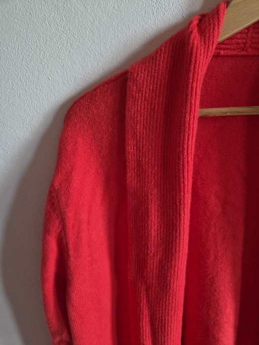 Kardigan sweter czerwony malinowy koralowy
