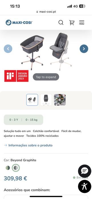 Berço Maxi cosi Alba + kit refeição