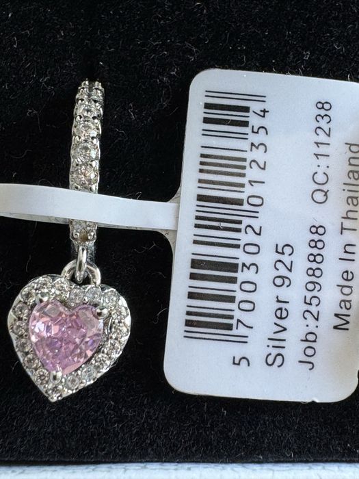 Сережки  Pandora (НОВІ) " Серце з блискучим ореолом"