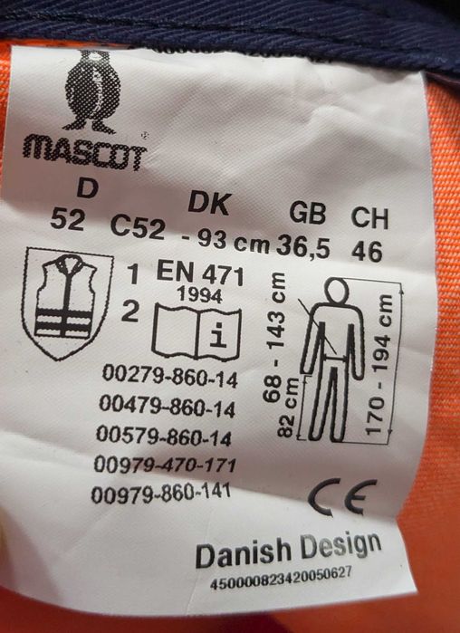 Mascot spodnie robocze profesjonalne pomarańczowe rozm. 52