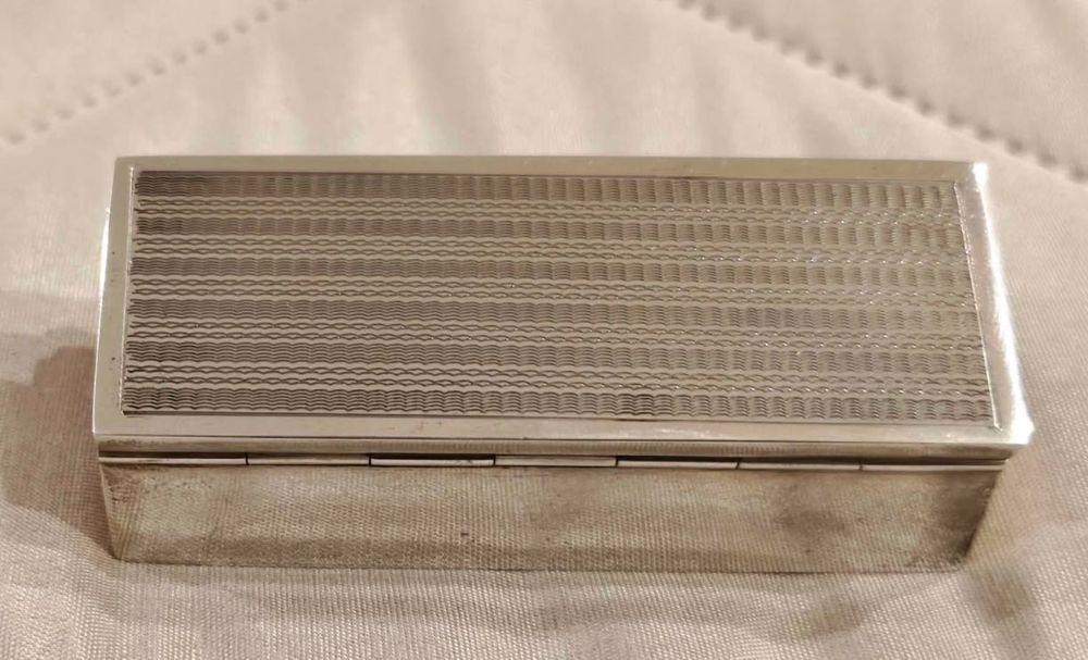 Caixa Prata Águia Guilhochada Para palitos