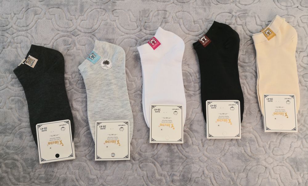 5 par Stopki damskie bawełna Jakość 39-41