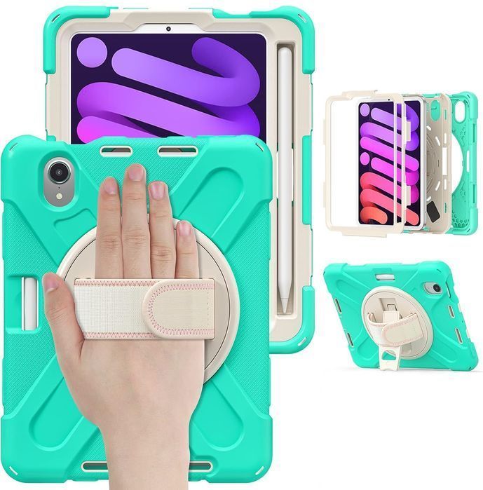Etui do iPad Mini 6 8.3" z Podstawką i Miejscem na Rysik Miętowe