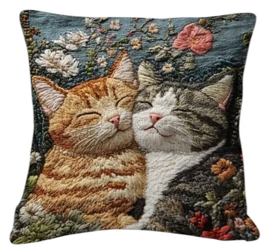 Capa de Almofada com Gatos