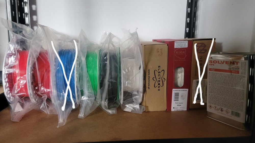 Filamenty PLA, PET G, ASA, ABS, inne