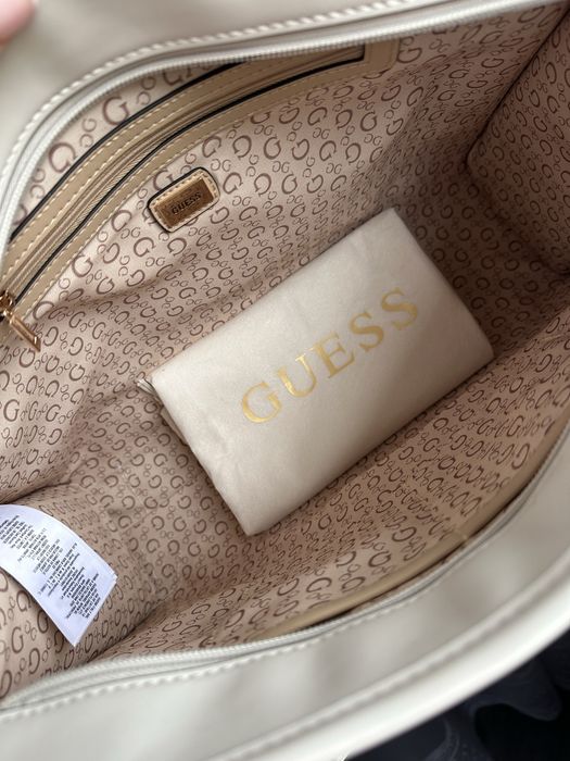 Guess nowa torebka beżowa shopper słomiana