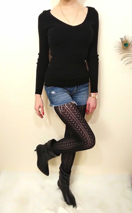 Spodenki denim cut out poszarpany niebieski dżins chic sexy