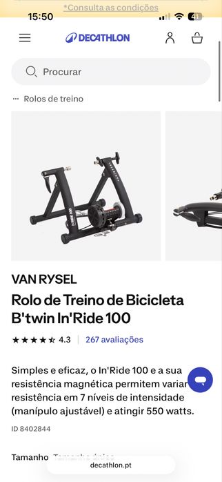 Rolo de Treino de Bicicleta B'twin In'Ride 100