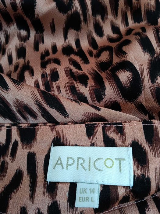Стильная шёлковая леопардовая юбка на запах Apricot Размер L