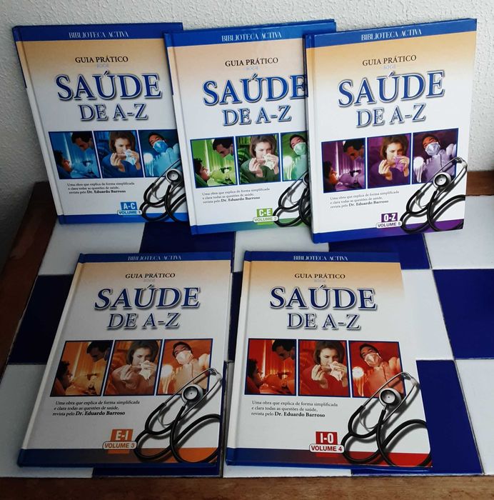 Conjunto de 5 Livros "Guia Prático - Saúde de A a Z" (Como NOVOS!)