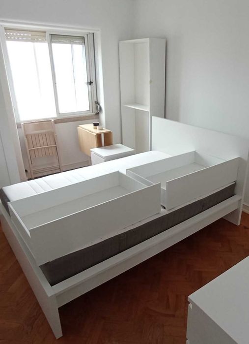 MALM duas caixa de arrumação brancas para cama malm do IKEA