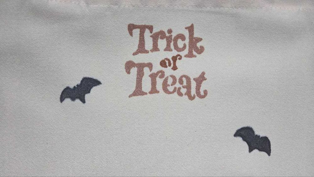 Hand-Painted Halloween Cotton Tote Bag