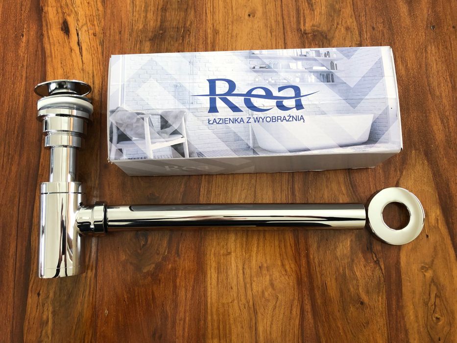 Rea Syfon Umywalkowy z Korkiem Klik-Klak Chrom Rea