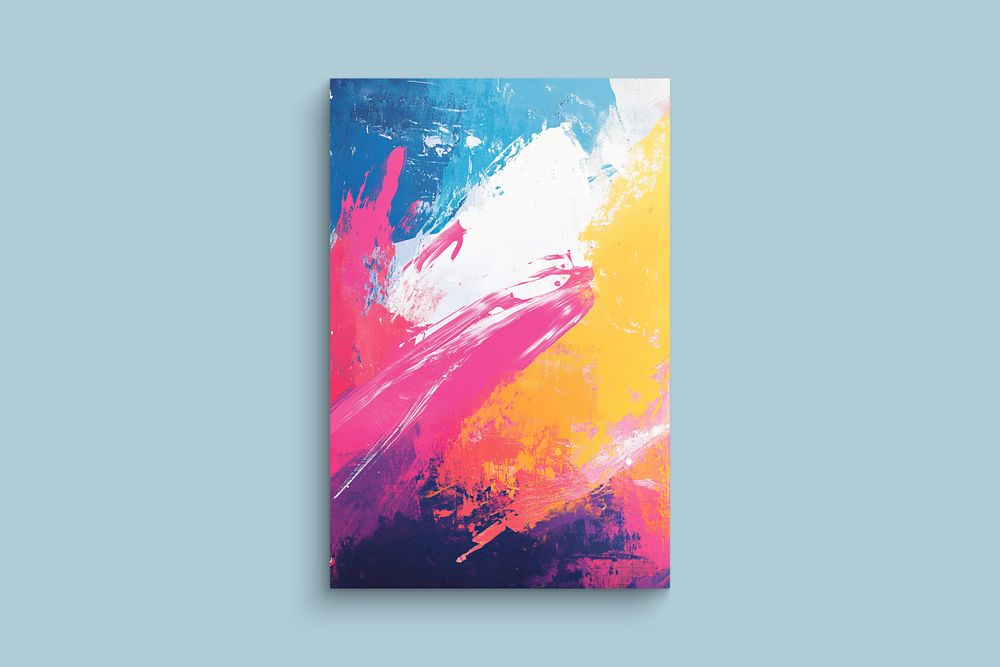 Kolorowy Abstrakcyjny Obraz na Płótnie 50x70 do Wnętrz