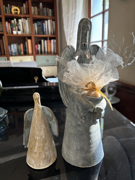 Anioły ceramiczne blekitne 2 sztuki