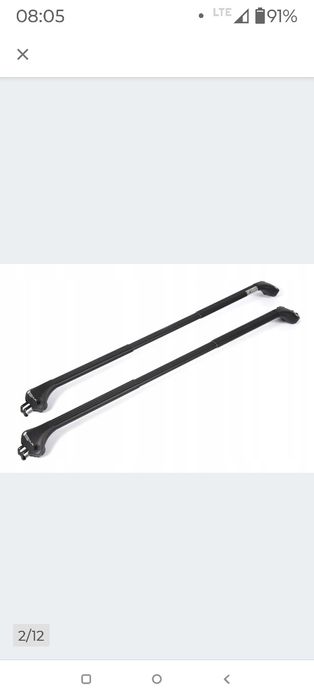 Bagażnik bazowy Modula OVAL BAR czarny - relingi zintegrowane