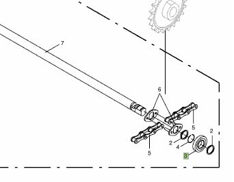 Odcinek łańcucha komory Krone Prasa Round-Pack Bellima KR130 KR160