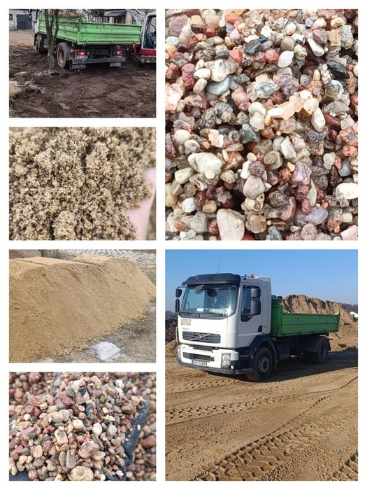 Żwir kamień płukany ziemia podsyp piasek transport od 1 tony