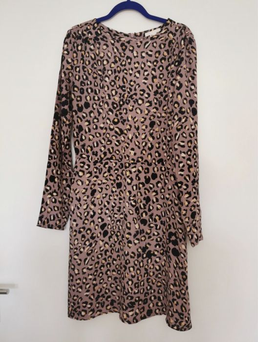 Przewiewna elegancka sukienka H&M długi rękaw