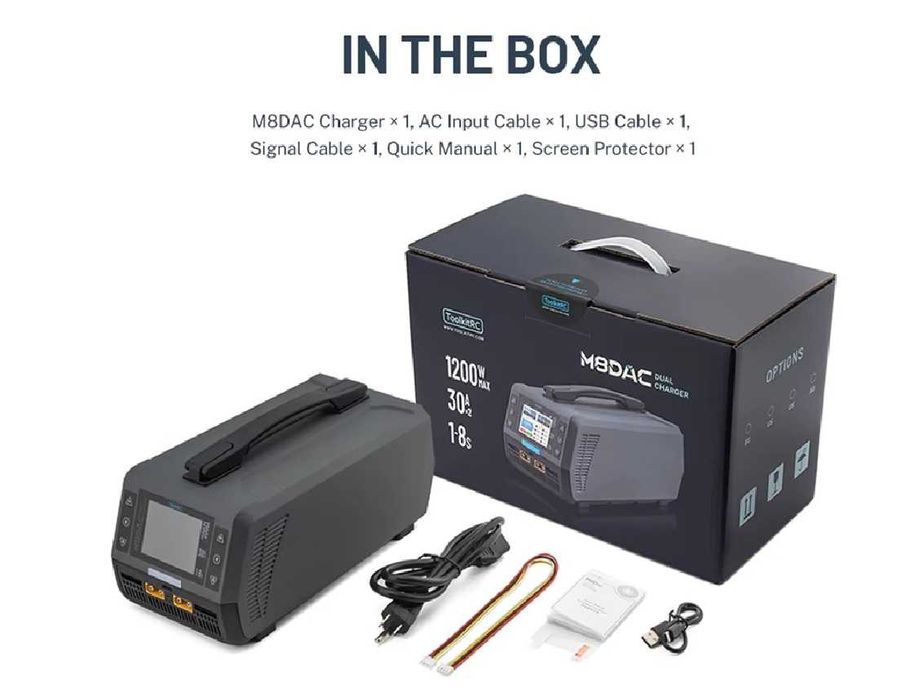 Блок живленя ToolkitRC M8DAC 1-8S 1200W (2 x 600W 30A)
