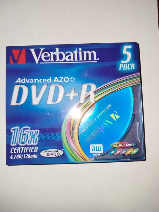 компакт-диски 5 штук DVD+R verbatim