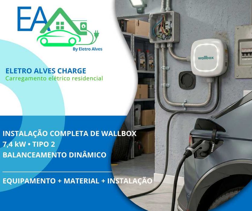 Wallbox 7,4 kW – Instalação Completa + DLB | EA Charge