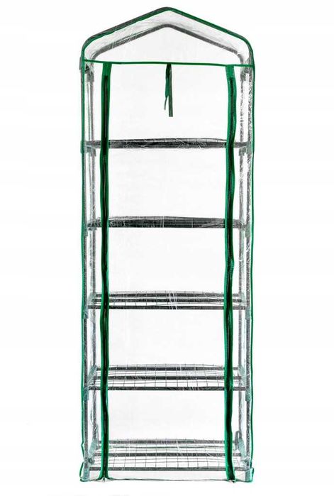 Mini szklarnia balkonowa OGRODOWA 5 PÓŁEK PIONOWA FOLIAK 190x69x50 cm