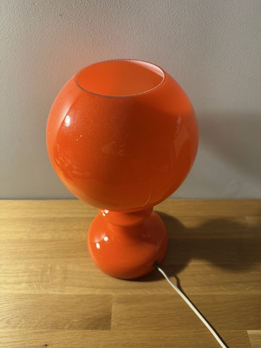 Lampka PRL pomarczowa Pieńskie huty szkła