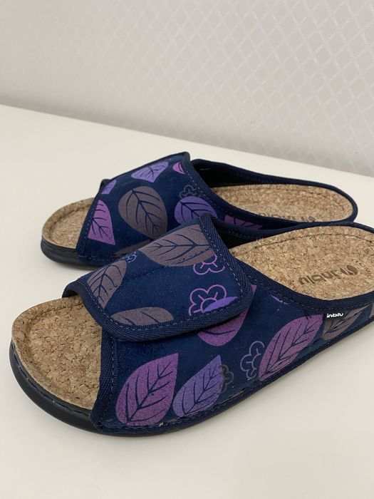 Жіночі ортопедичні тапочки Inblu на липучці,коркова устілка.