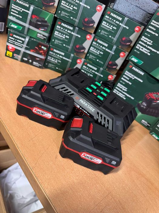Pack Parkside X20V Team – 2×4Ah + Carregador Duplo Automático