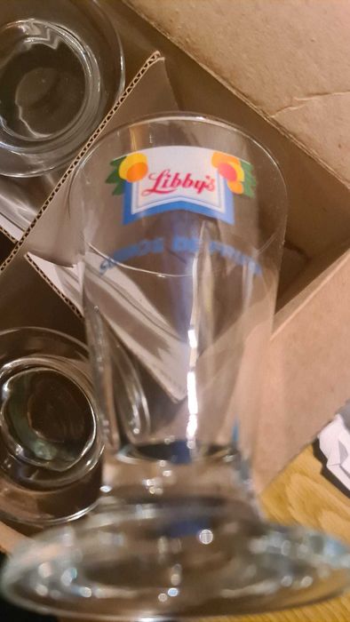Conjunto de copos vintage Libby's - Sumos de Fruta - 6 Copos