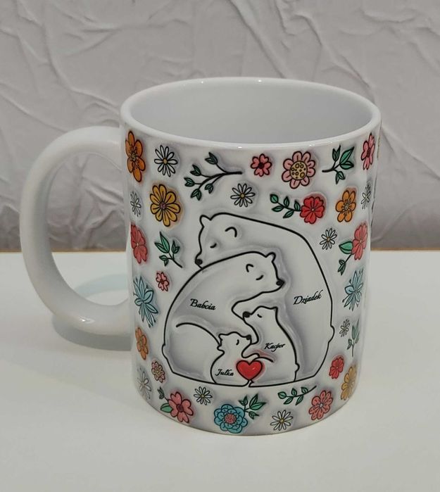 Kubek Dzień Babci Dziadka 330ml niedźwiadki od 1 do 5 wnuków niedźwied