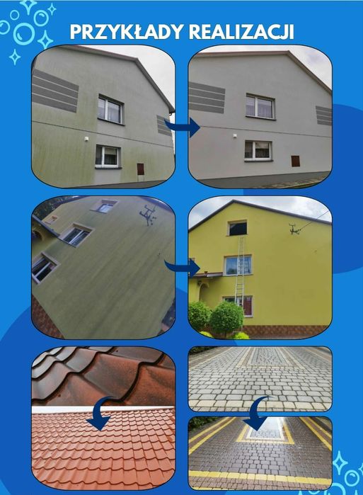 Mycie elewacji Mycie kostki brukowej Mycie dachu