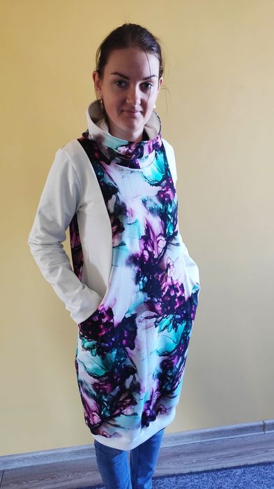 Bluza z kapturem, tunika, sukienka NOWA M