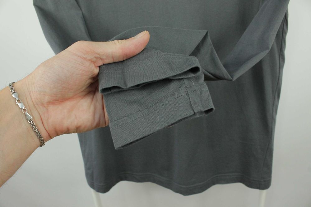 Легкий бавовняний лонгслів футболка Boss Gray Cotton Regular Fit Longsleeve Розмір М