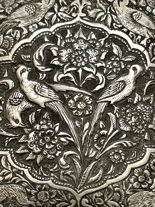 Papierośnica w stylu Qajar art Persja  1917 rok srebro 84