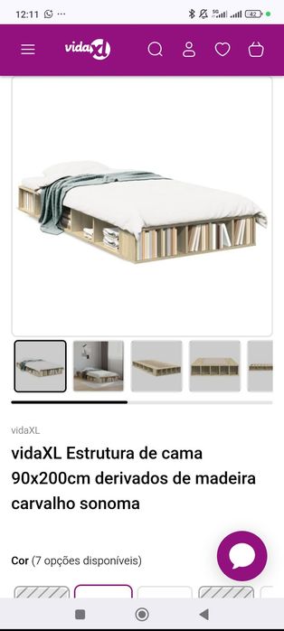 Cama 90 x 200 branca nova