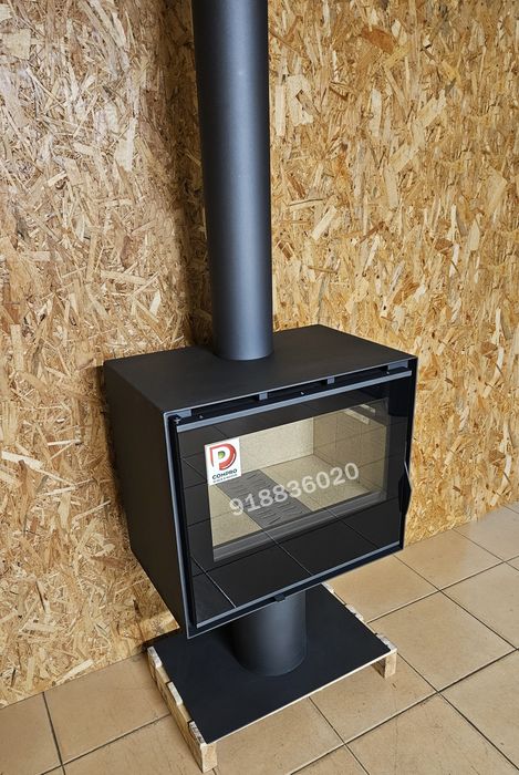 Salamandra Lenha Com Pé - Com Ventilação - Nacional - NOVAS