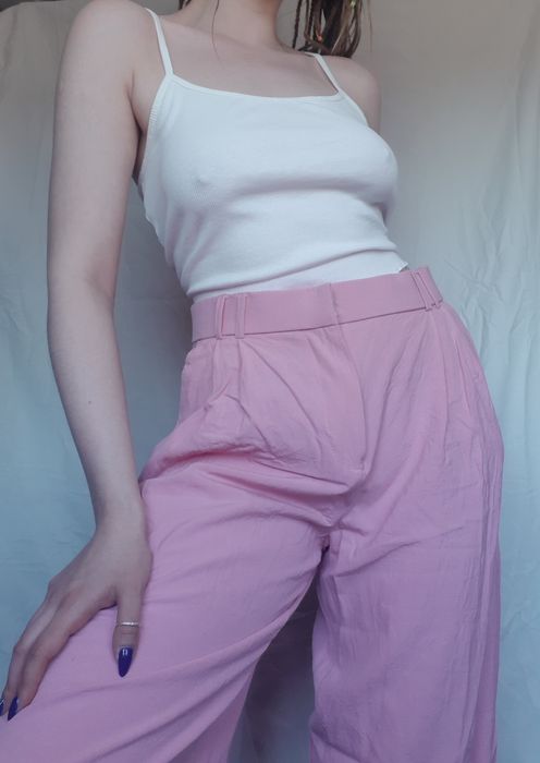 Biała krótka prążkowana bluzka na ramiączka crop top XL/XXL 42/44