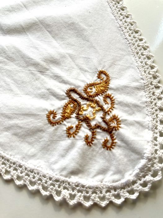 Pano para cesto do pão com bordado das Caldas