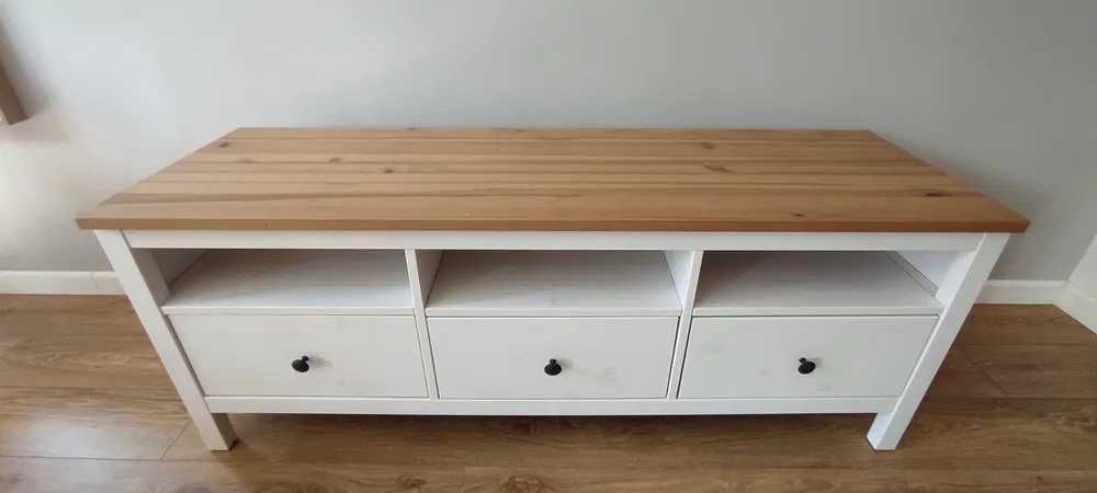 Szafka TV IKEA Hemnes biała/jasnobrązowa r.148x47x57 cm-dostawa gratis