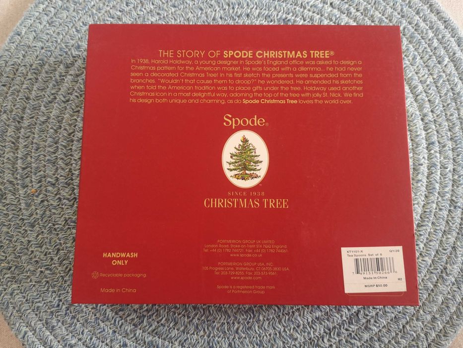 Conjunto de 6 talheres de chá da marca Spode - Novos