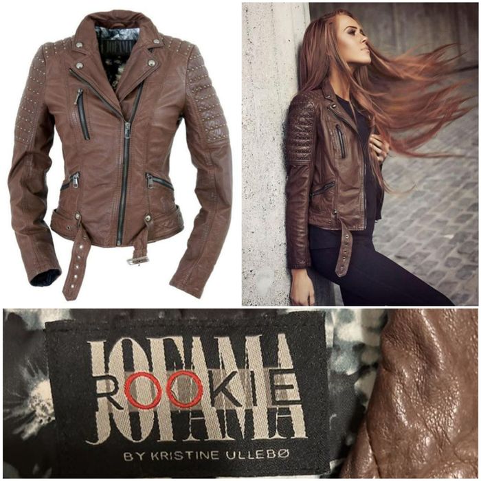 100% skóra naturalna brązowa Ramonzka 34 Jofama kurtka