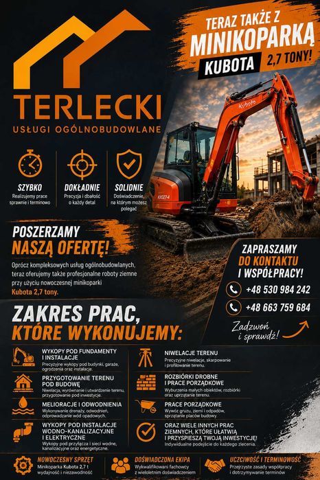 Usługi minikoparką
