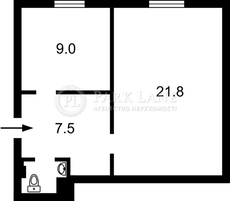 1-кімнатна квартира за адресою вул. Іллєнка Юрія (площа 40 м²) - Atlanta.ua - фото 2