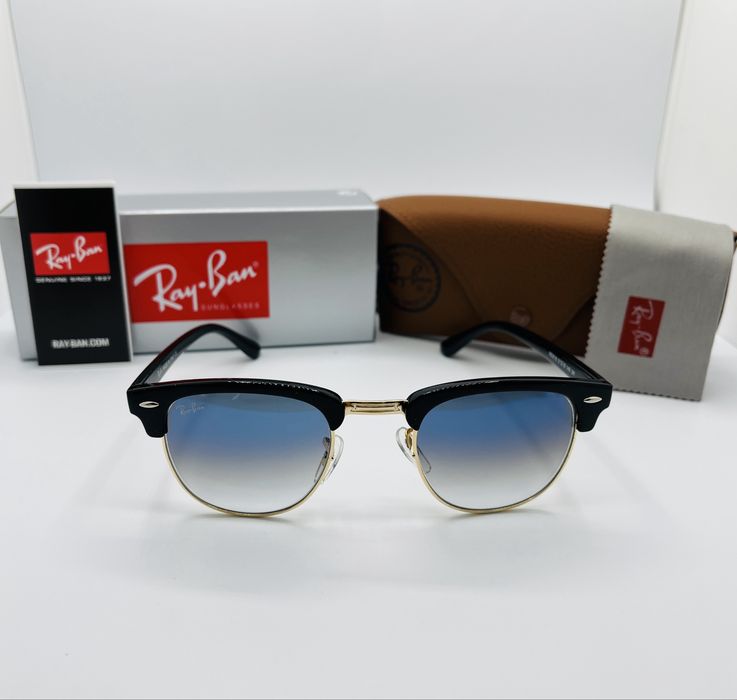 Солнцезащитные очки Ray Ban Clubmaster RB3016 Blue Gradient 51 стекло